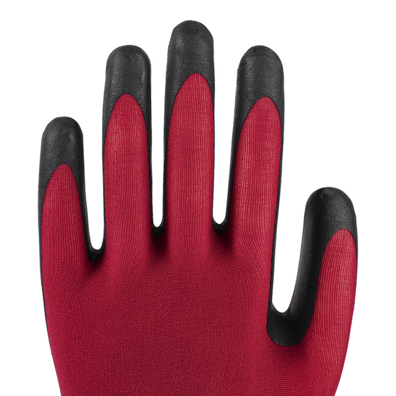 21 Gauge Nylon Gloves Ultra Fine Foaming Wine Red