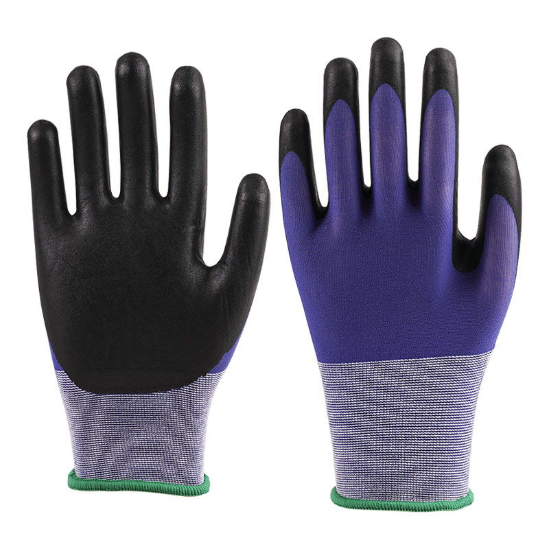 21 Gauge Nylon Gloves Ultra Fine Foaming Blue