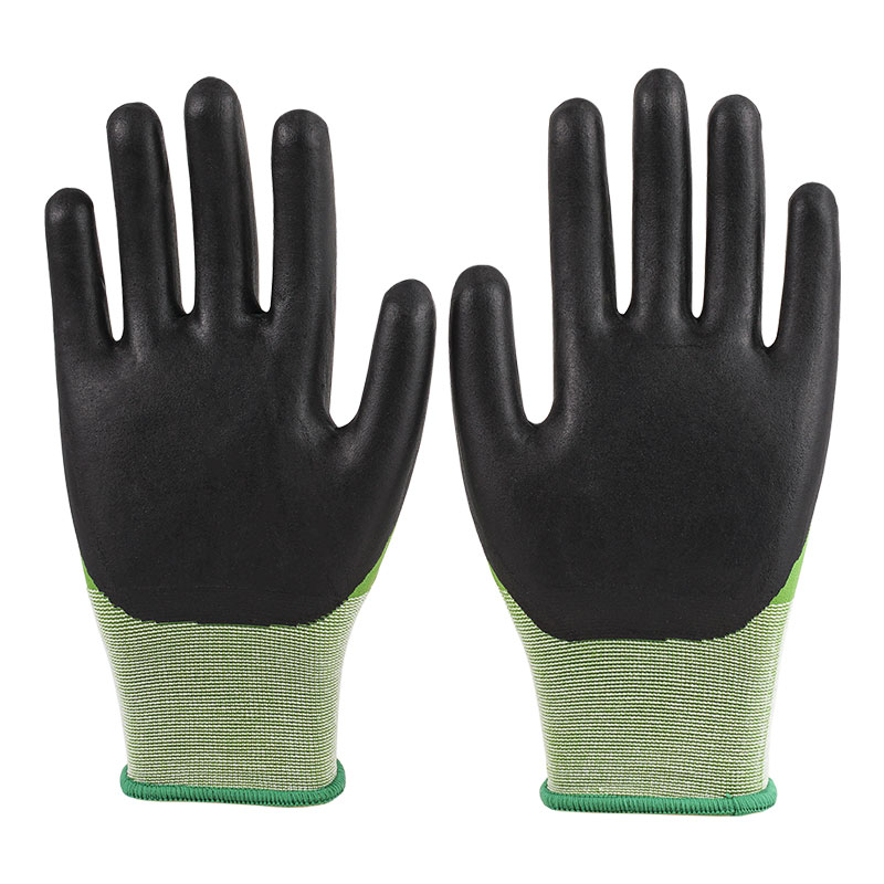 21 Gauge Nylon Gloves Ultra Fine Foaming Green